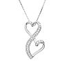 Love Is Forever Sterling Silver 1/5-ct. T.W. Diamond Double Heart Pendant