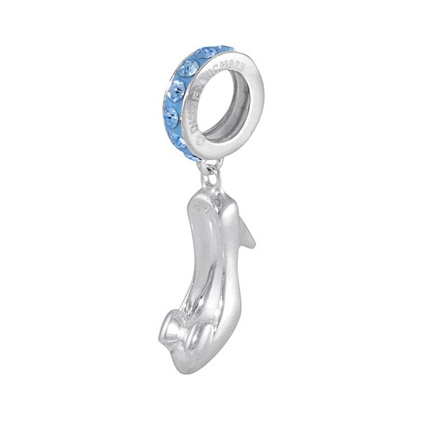 Disney Sterling Silver Crystal Cinderella Slipper Charm