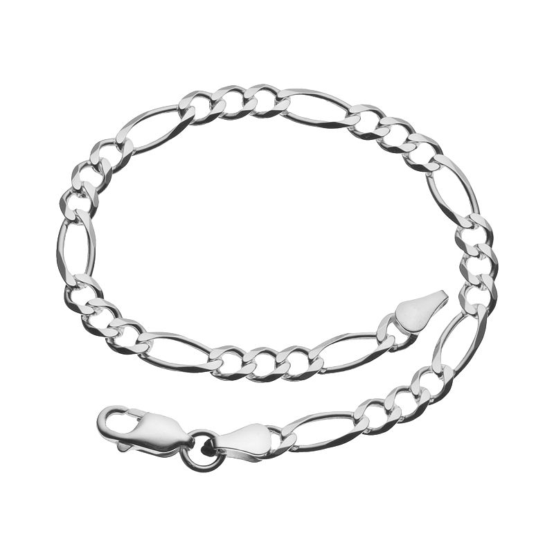 8-in. Sterling Silver Figaro Bracelet, Womens, Size: 8, Grey