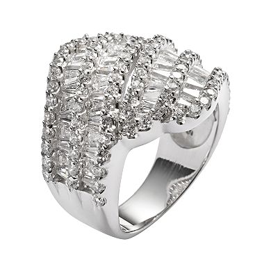 Sophie Miller Sterling Silver Cubic Zirconia Wrap Ring
