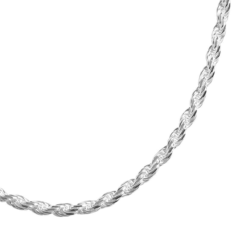 Sterling Silver 18-in. Diamond-Cut Rope Chain Necklace