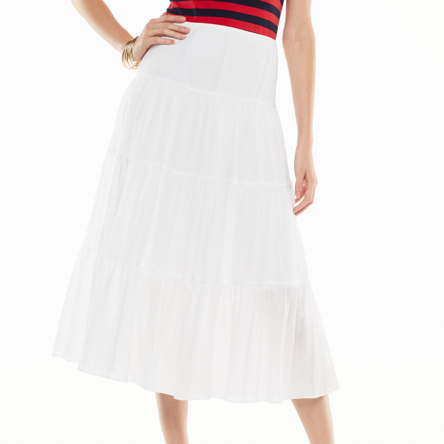 kohls white denim skirt