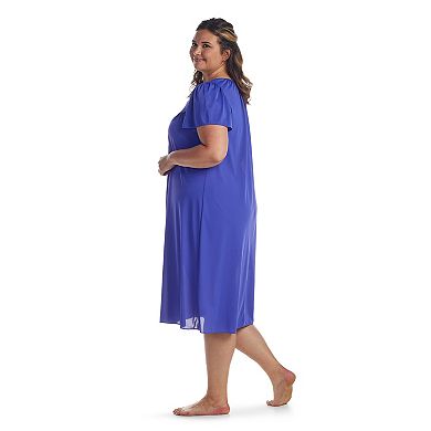 Plus Size Miss Elaine Essentials Long Tricot Nightgown