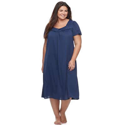 Plus Size Miss Elaine Essentials Long Tricot Nightgown