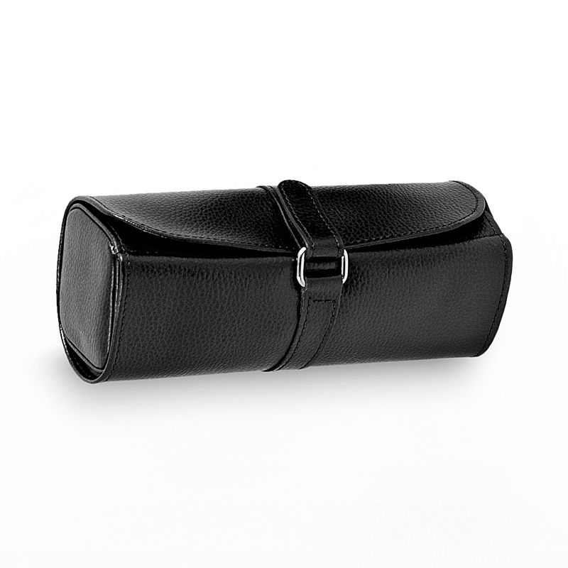 Bey-Berk Leather Jewelry Roll, Womens, Black