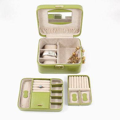 Bey-Berk Lizard Leather Jewelry Box, Valet and Travel Case Set