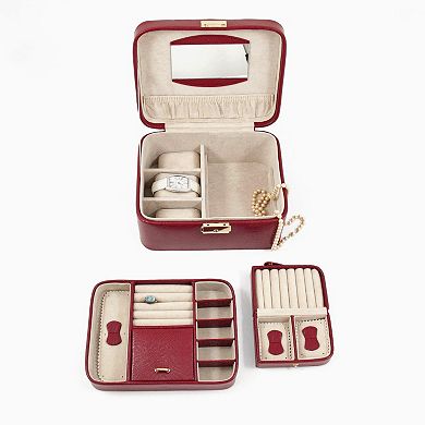 Bey-Berk Lizard Leather Jewelry Box, Valet and Travel Case Set