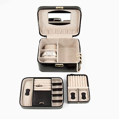 Bey-Berk Lizard Leather Jewelry Box, Valet and Travel Case Set