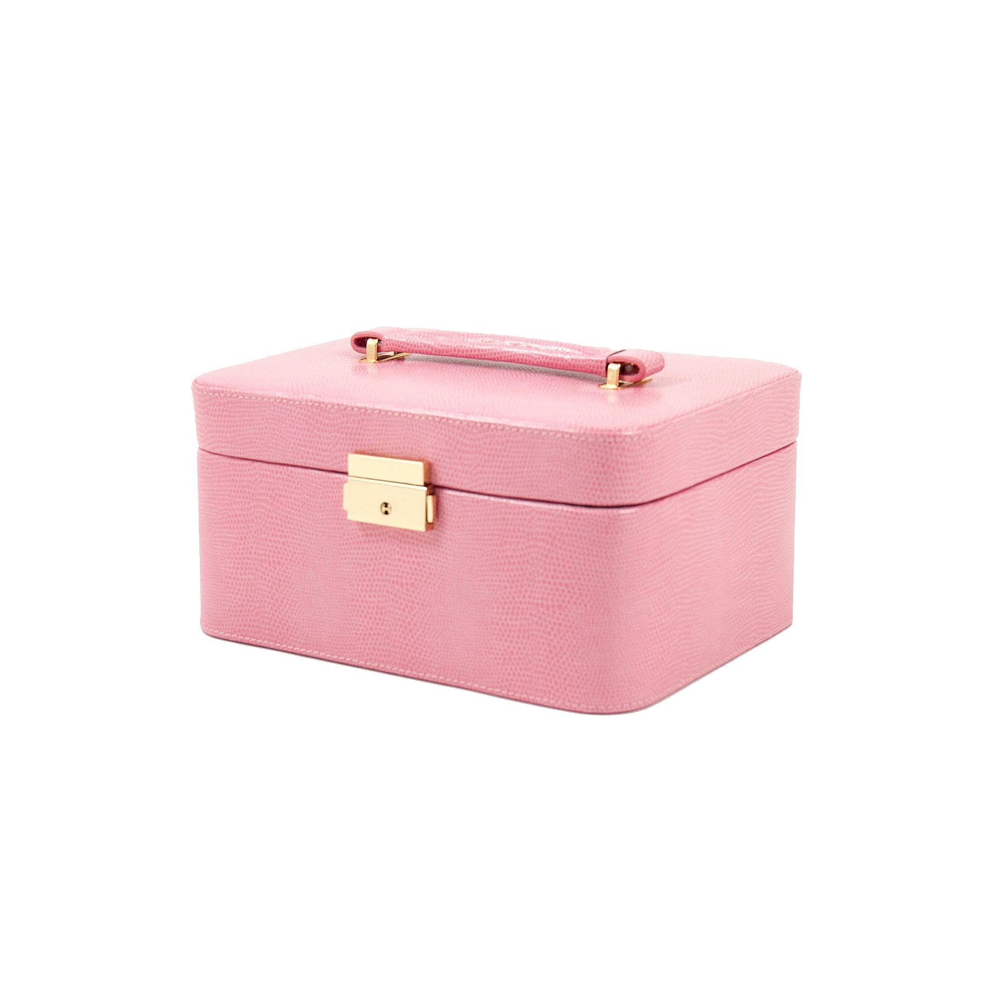 Bey-Berk Lizard Leather Jewelry Box, Valet & Travel Case Set, Womens, Pink
