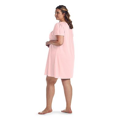 Plus Size Miss Elaine Essentials Short Tricot Nightgown