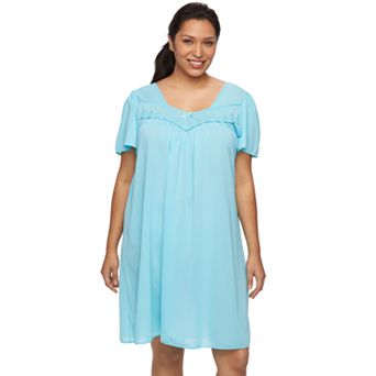 Plus Size Miss Elaine Essentials Short Tricot Nightgown