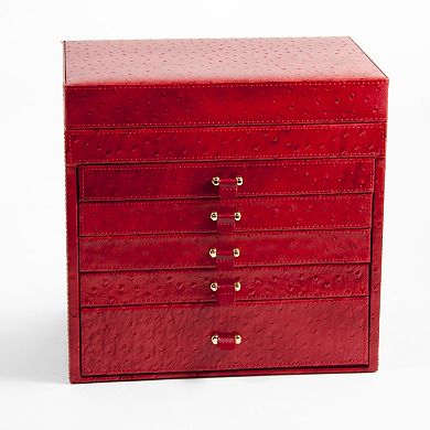 Bey-Berk Leather Jewelry Chest and Travel Case Set