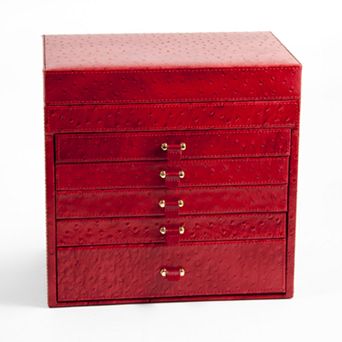 Bey-Berk Leather Jewelry Chest & Travel Case Set