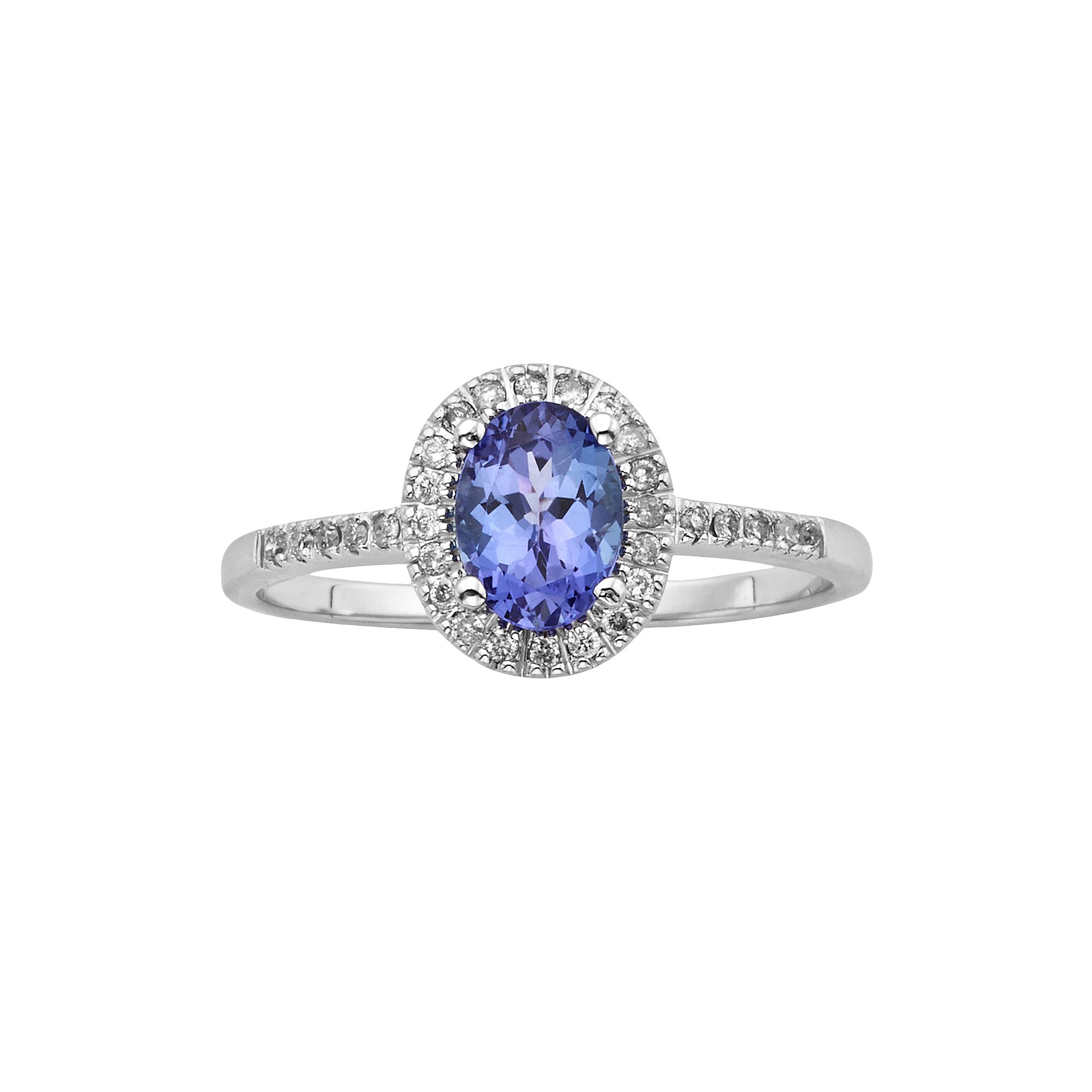 The Regal Collection 14k White Gold Genuine Tanzanite and 1/7-ct. T.W. Diam