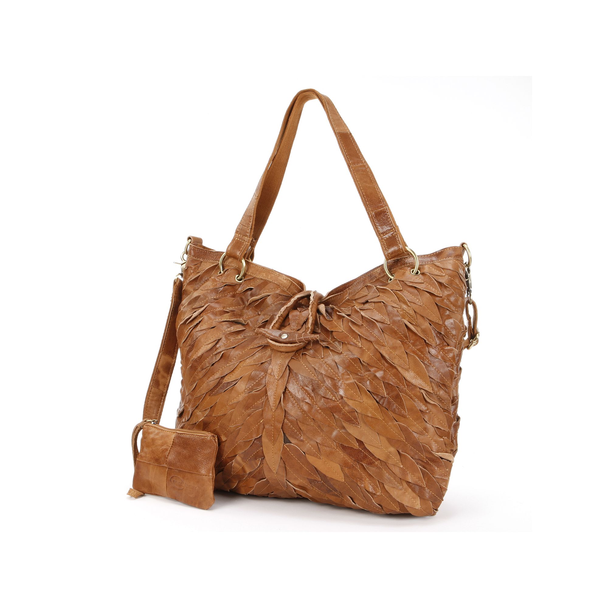 AmeriLeather Sana Leather Convertible Tote, Saddle Brown