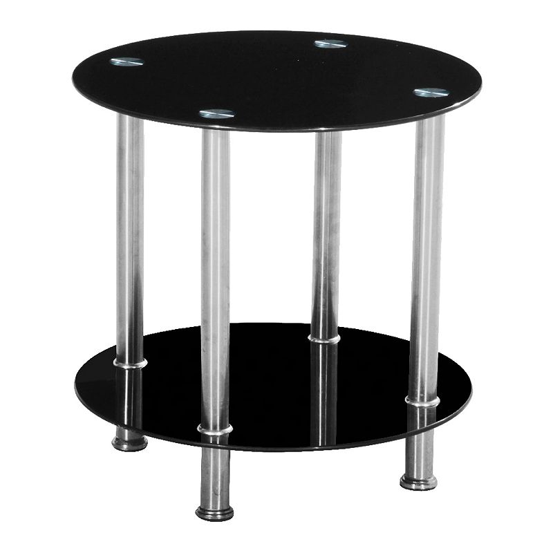 Round End Table, Black