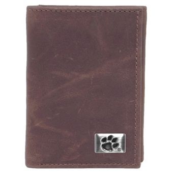 Clemson Tigers Leather Trifold Wallet