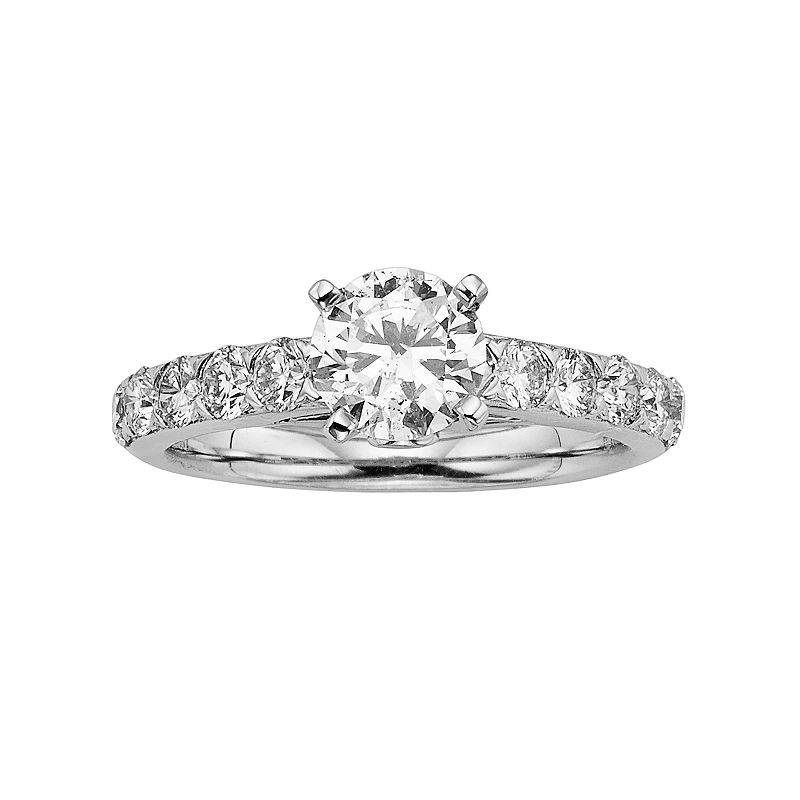 Round-Cut IGL Certified Colorless Diamond Engagement Ring in 18k White Gold