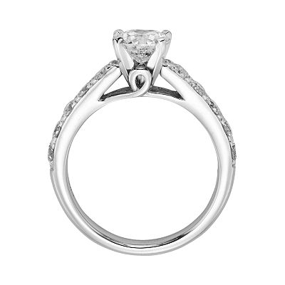 Round Cut IGL Certified Colorless Diamond Engagement Ring in 18K White Gold 1 3 4 ct. t.w. Women s Size 8