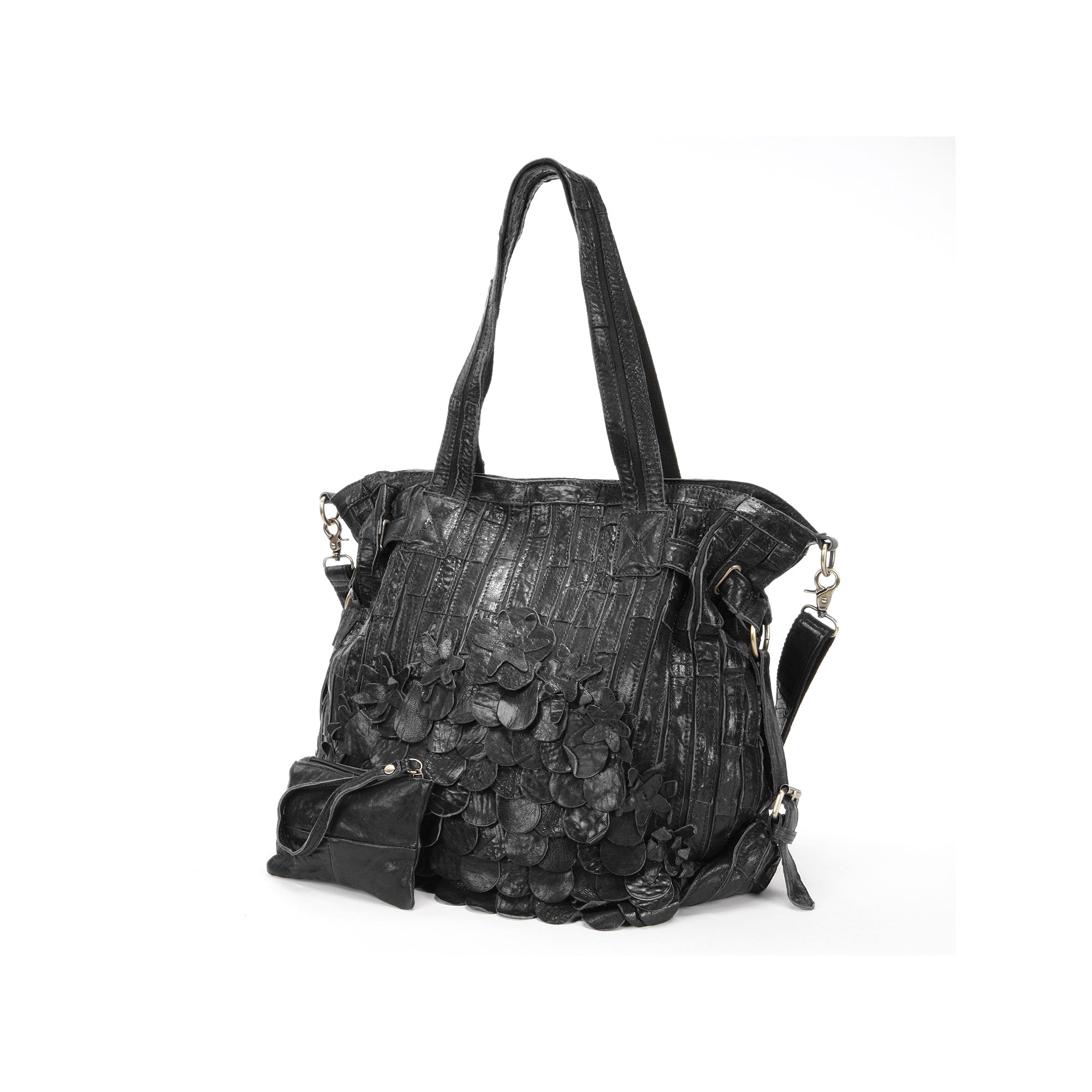 AmeriLeather Brook Leather Convertible Tote, Black