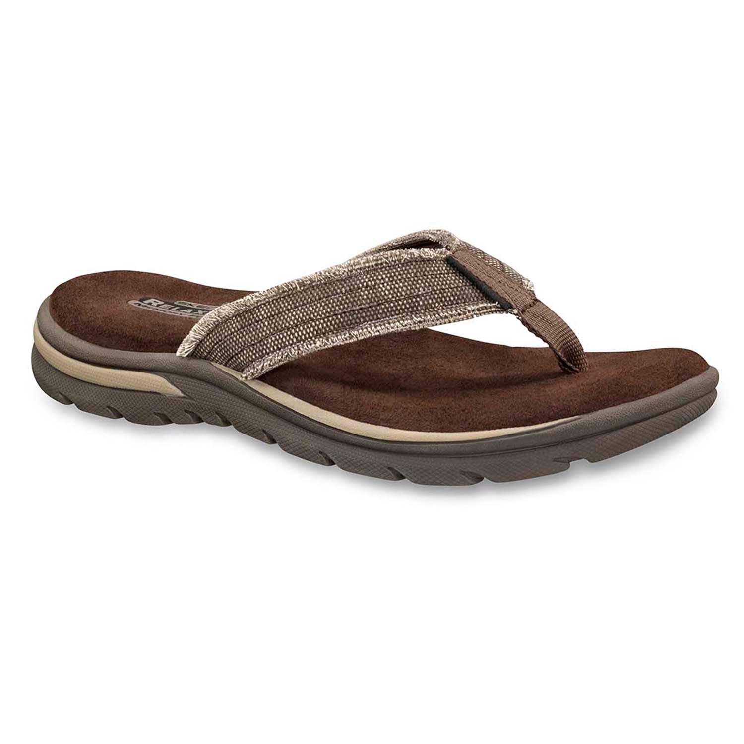 men's skechers relaxed fit memory foam flip flops