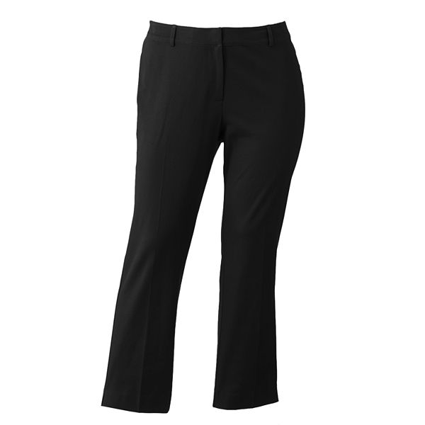 Plus Size Apt. 9® Solid Modern Fit Straight-Leg Ankle Pants