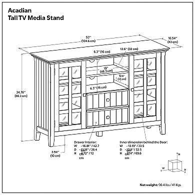 Simpli Home Acadian Brown TV Stand