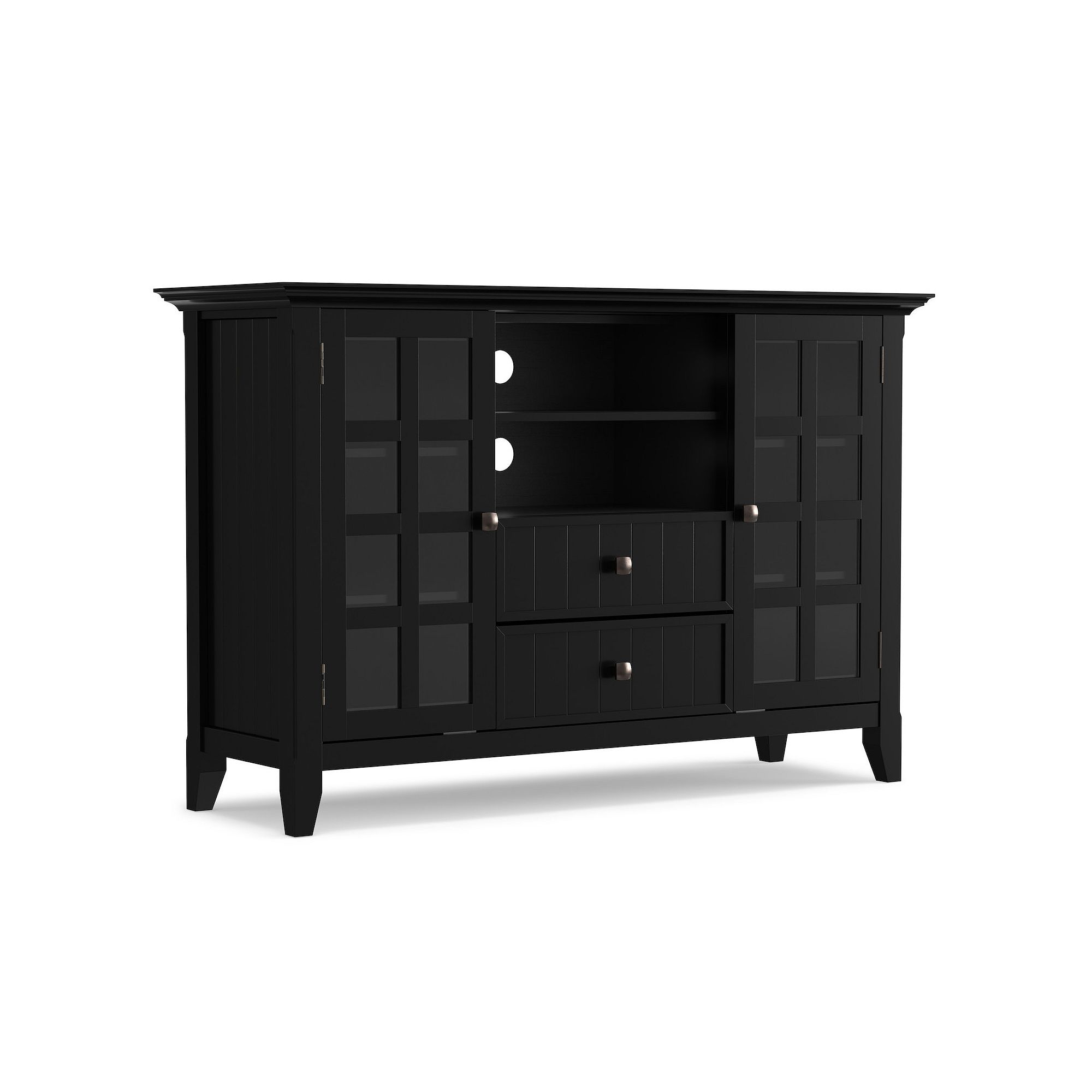 Simpli Home Acadian TV Stand, Black
