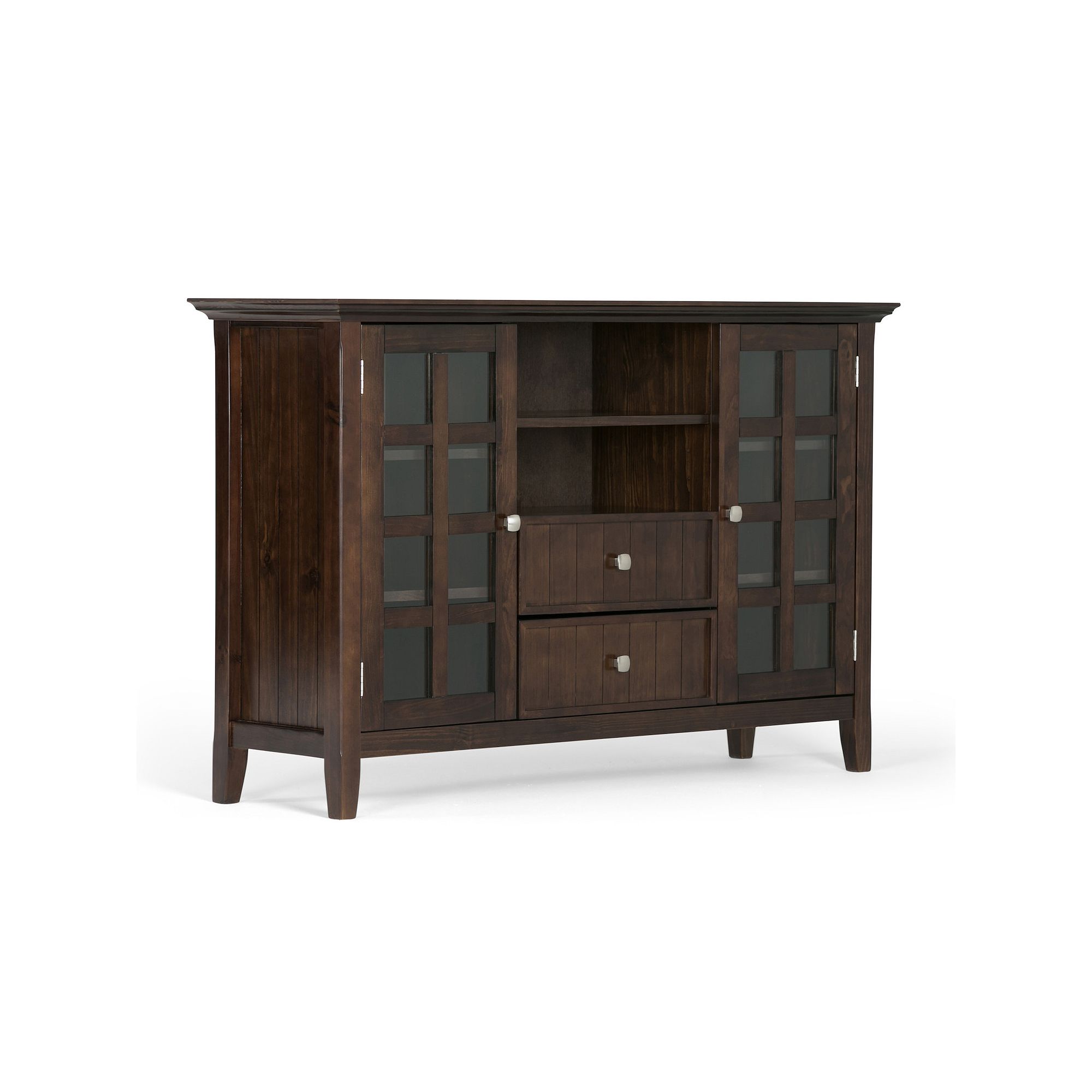 Simpli Home Acadian TV Stand, Brunette Brown
