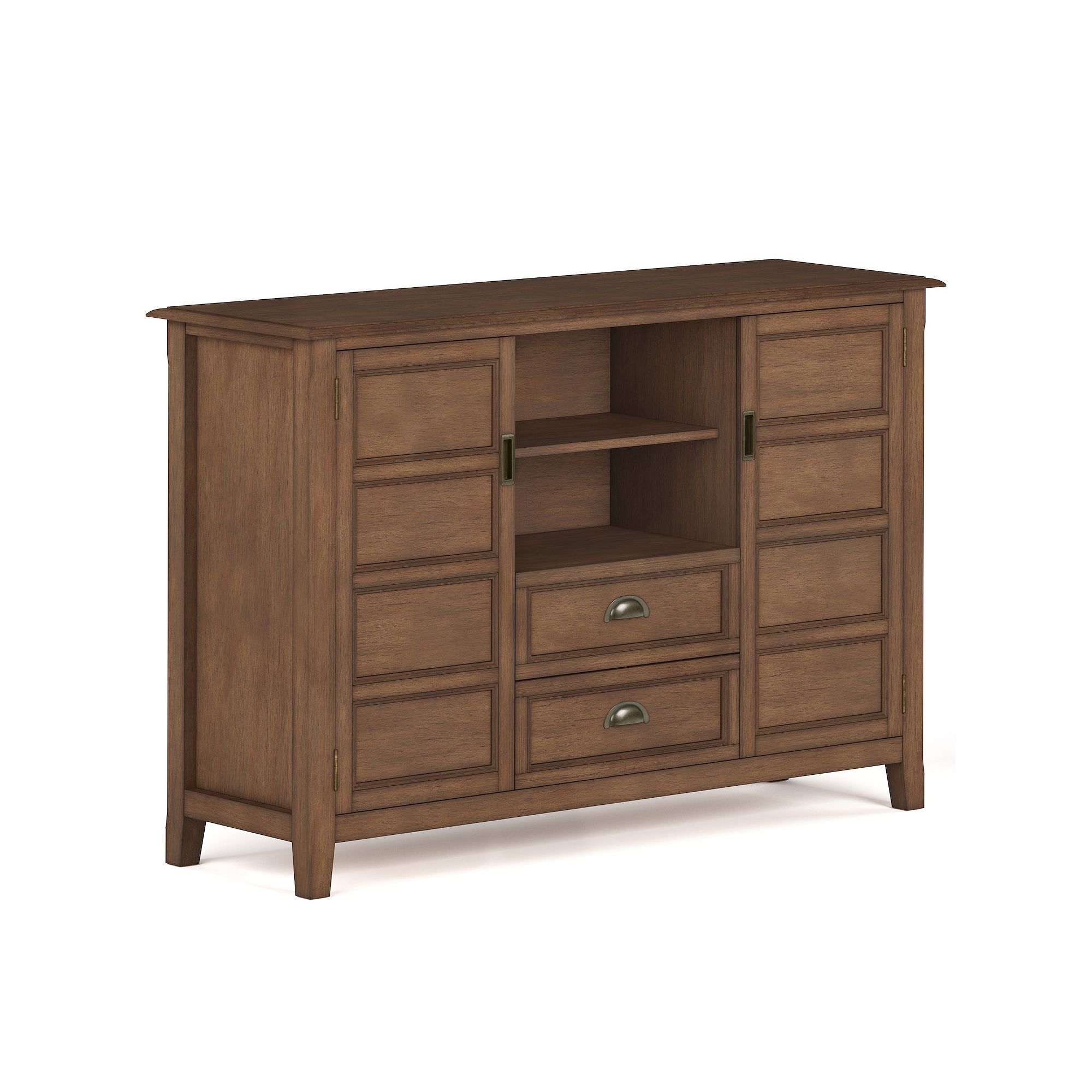 Simpli Home Burlington TV Stand, Natural Aged Brown