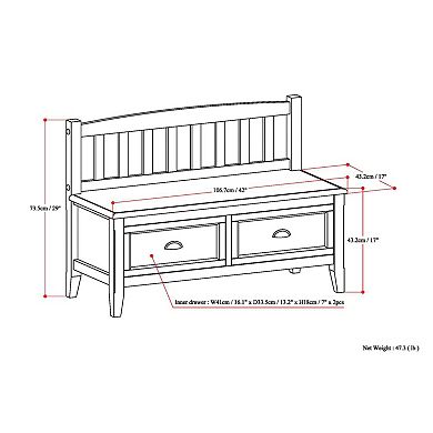 Simpli Home Burlington Entryway Storage Bench