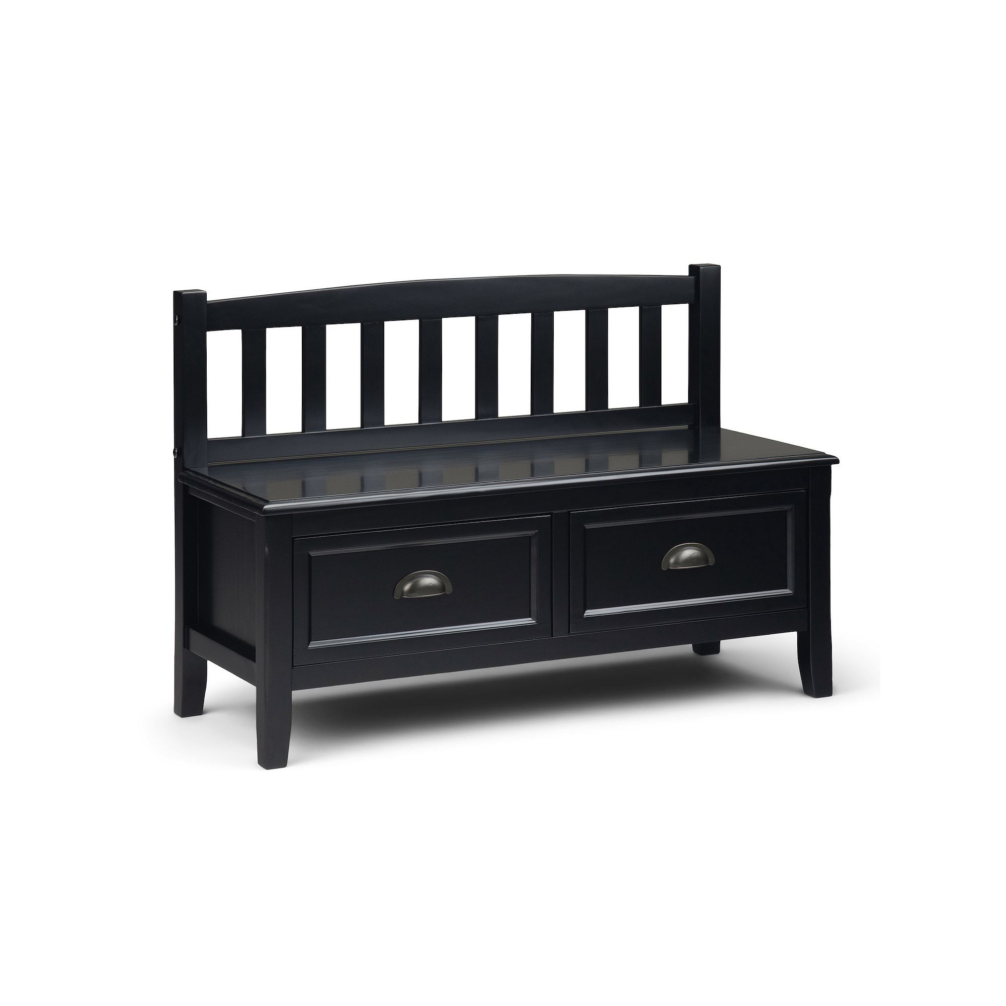 Simpli Home Burlington Entryway Storage Bench, Black