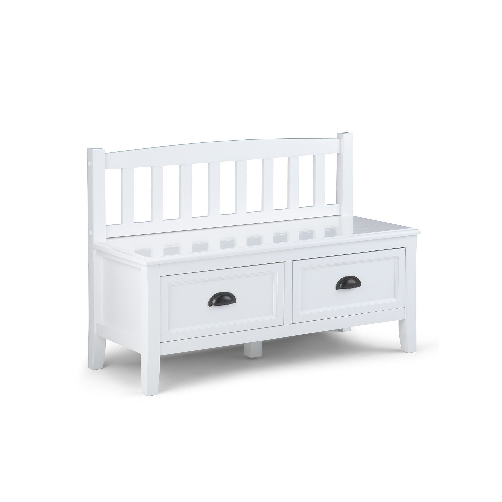 Simpli Home Burlington Entryway Storage Bench, White