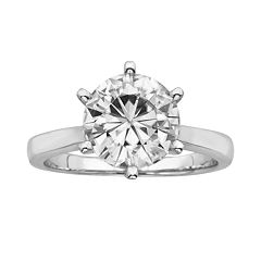 Forever Brilliant Round-Cut Lab-Created Moissanite Engagement Ring in 14k White Gold (3 1\/9 ct. T.W.) by