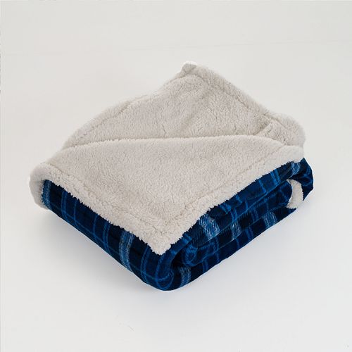 Plaid Fleece & Sherpa Throw