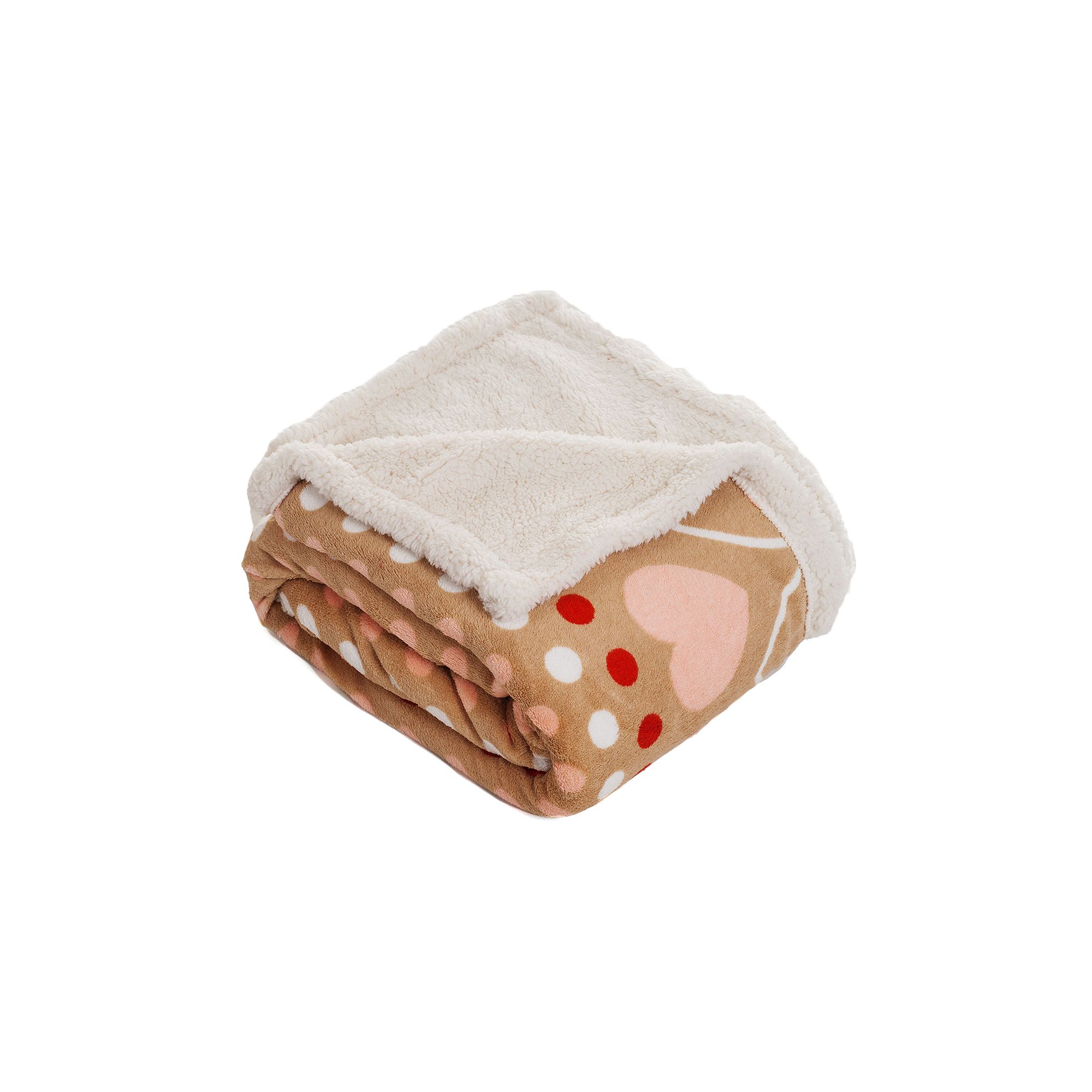 Hearts Fleece & Sherpa Throw