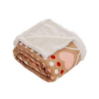 Hearts Fleece & Sherpa Throw