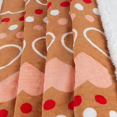 Hearts Fleece and Sherpa Throw