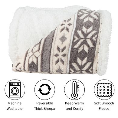 Stars Fleece and Sherpa Throw