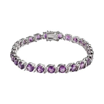 The Regal Collection Sterling Silver Amethyst Bracelet