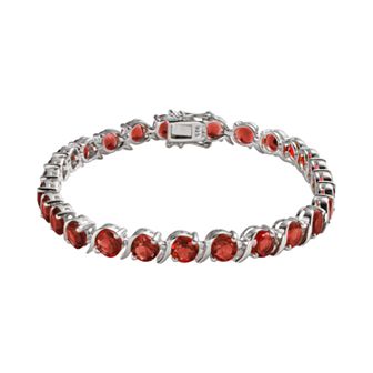Sterling Silver Garnet Bracelet