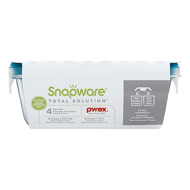 Snapware Total Solution Pyrex 4-pc. Rectangular Food Storage Set