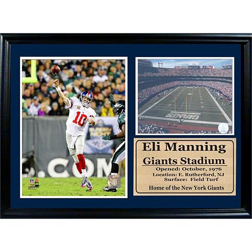 New York Giants Eli Manning Photo Stat Frame