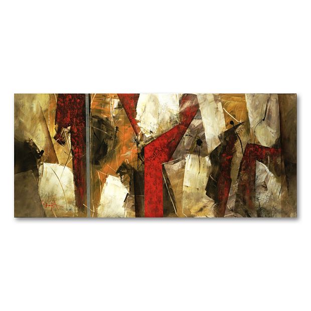 14'' x 32'' ''Abstract IX'' Canvas Wall Art by Lopez