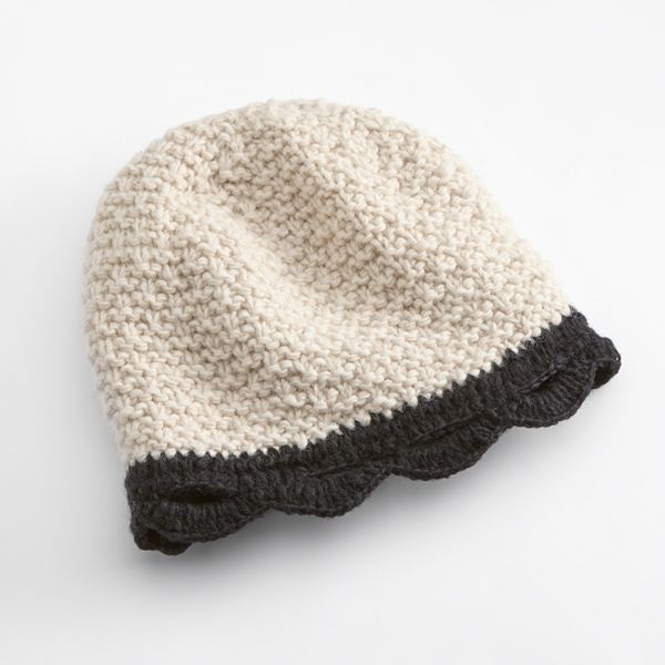 SIJJL Scalloped Crochet Wool Beanie