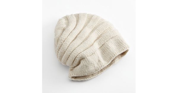 SIJJL Tube Knit Floppy Wool Beanie