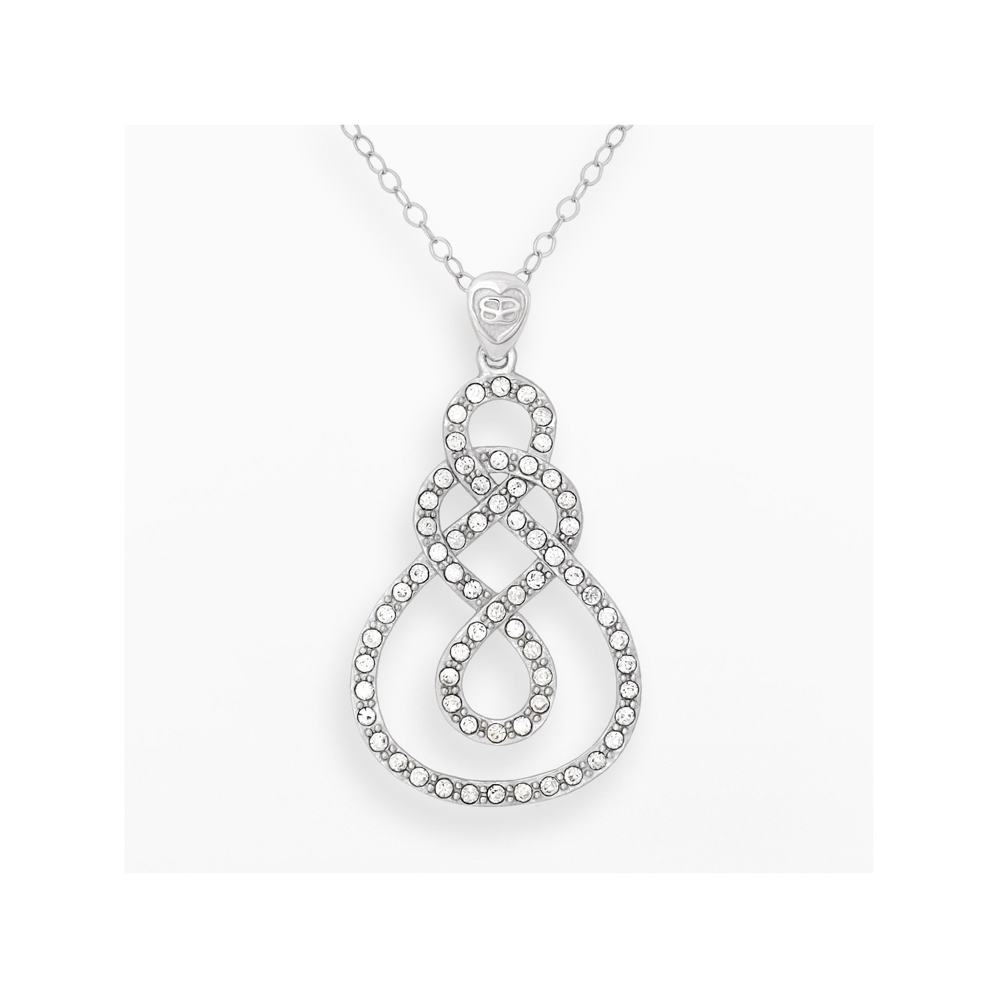 AMORE by SIMONE I. SMITH Platinum Over Silver Crystal Infinity Pendant, Wo