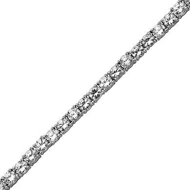 Sterling Silver Lab-Created White Sapphire Tennis Bracelet