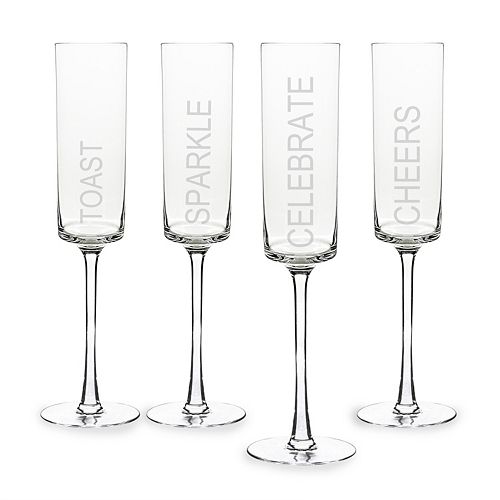 Cathy's Concepts 4pc. Celebrate! Contemporary Champagne Flute Set