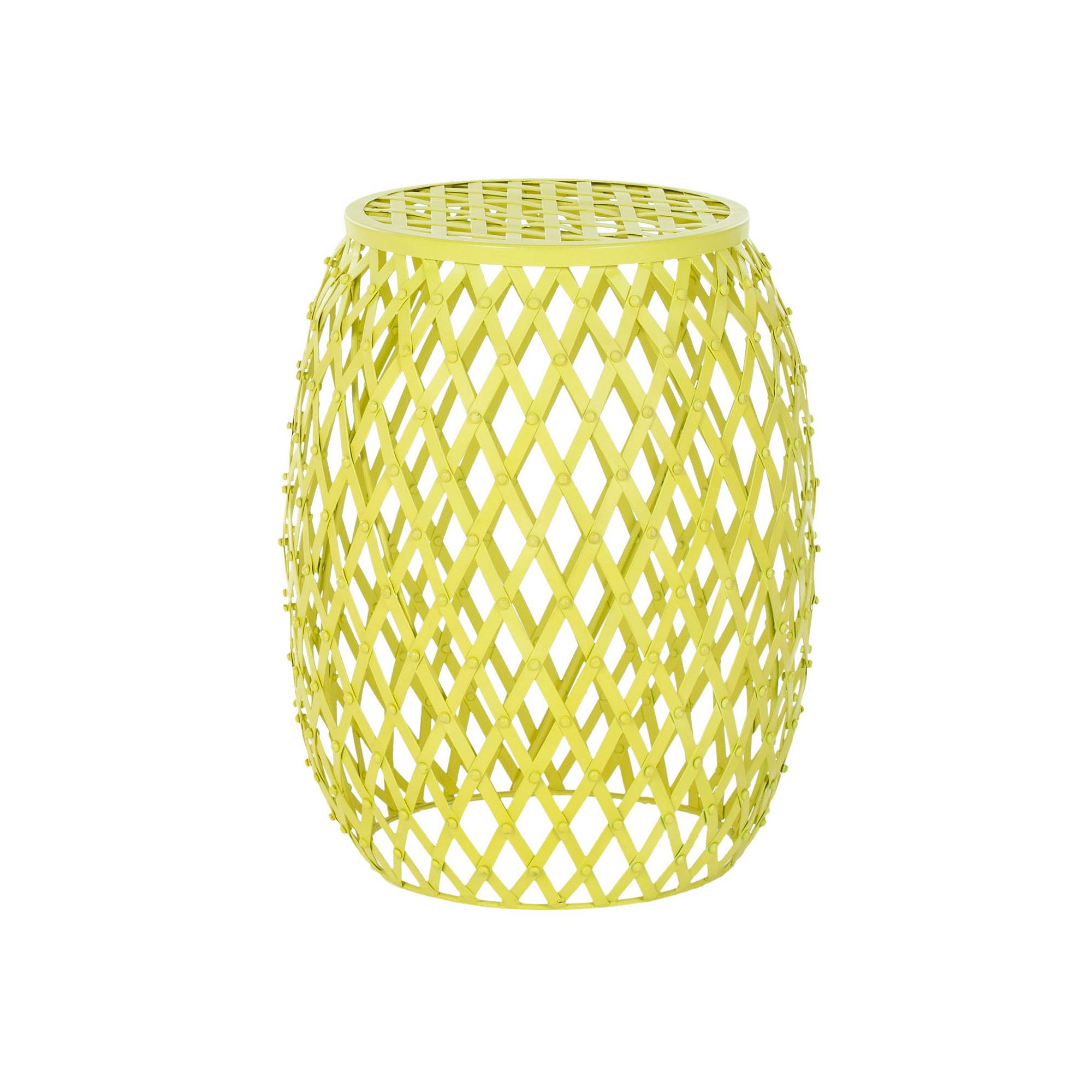 Safavieh Evan Iron Strips Welded Stool, Yellow